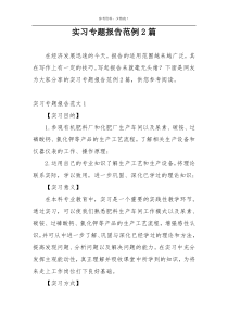 实习专题报告范例2篇