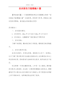 实训报告万能精编5篇