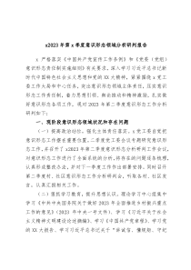 x2023年第x季度意识形态领域分析研判报告