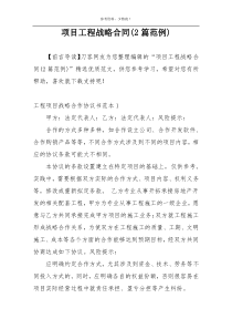 项目工程战略合同(2篇范例)
