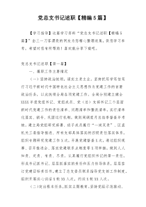 党总支书记述职【精编5篇】