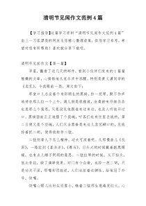 清明节见闻作文范例4篇
