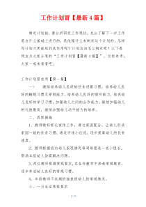 工作计划冒【最新4篇】