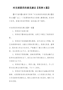 对支部委员的意见建议【范例4篇】