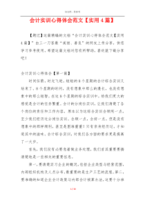 会计实训心得体会范文【实用4篇】