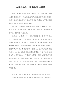小学少先队大队集体事迹例子