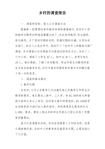 乡村的调查报告