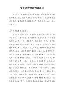 春节浪费现象调查报告
