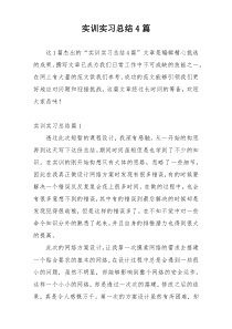 实训实习总结4篇