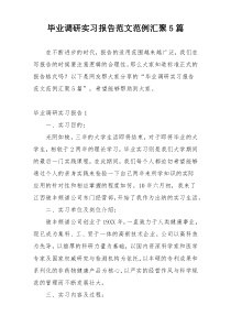 毕业调研实习报告范文范例汇聚5篇