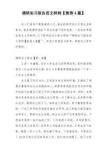 调研实习报告范文样例【推荐4篇】