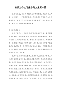 有关工作实习报告范文集聚5篇