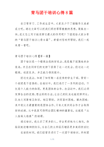 青马团干培训心得8篇