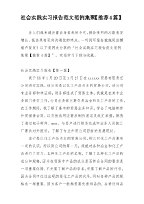 社会实践实习报告范文范例集聚【推荐4篇】