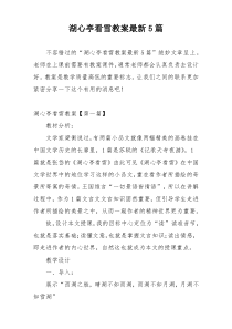 湖心亭看雪教案最新5篇