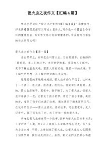 萤火虫之夜作文【汇编4篇】