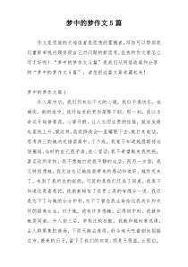 梦中的梦作文5篇