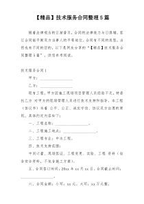 【精品】技术服务合同整理5篇