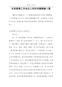 在县禁毒工作会议上的讲话稿精编2篇