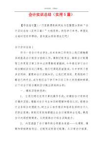 会计实训总结（实用5篇）