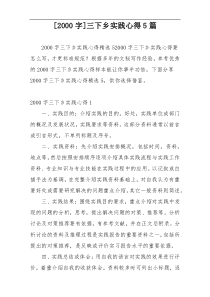 [2000字]三下乡实践心得5篇