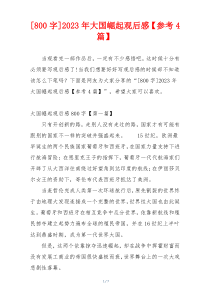 [800字]2023年大国崛起观后感【参考4篇】