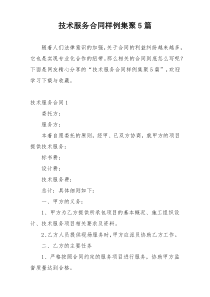 技术服务合同样例集聚5篇