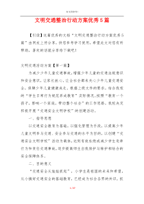 文明交通整治行动方案优秀5篇