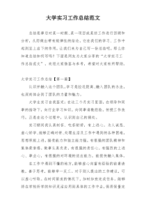 大学实习工作总结范文