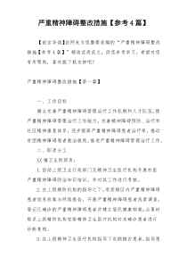 严重精神障碍整改措施【参考4篇】