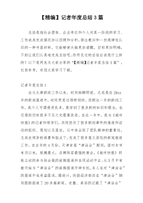 【精编】记者年度总结3篇
