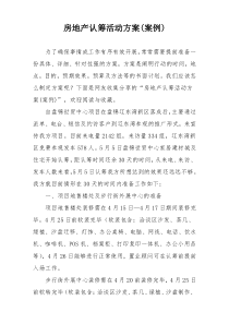 房地产认筹活动方案(案例)