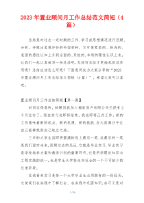 2023年置业顾问月工作总结范文简短（4篇）