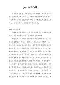 java实习心得