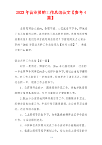 2023年营业员的工作总结范文【参考4篇】