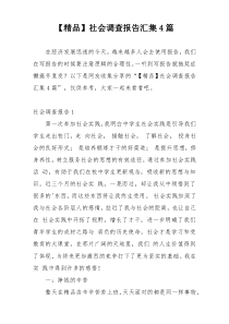 【精品】社会调查报告汇集4篇