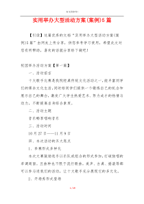 实用举办大型活动方案(案例)5篇