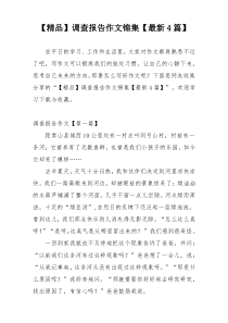【精品】调查报告作文锦集【最新4篇】
