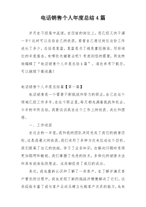 电话销售个人年度总结4篇