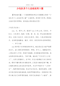 少先队员个人总结实用3篇