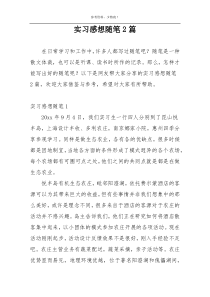 实习感想随笔2篇