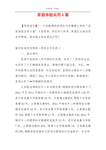 家庭体验实用4篇
