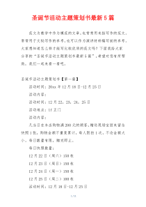 圣诞节活动主题策划书最新5篇