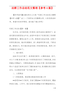 巡察工作总结范文整理【参考4篇】