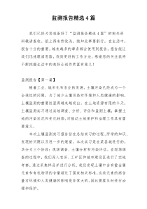 监测报告精选4篇