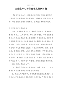 安全生产心得体会范文范例4篇