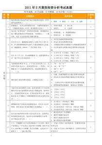 期货投资分析考试题