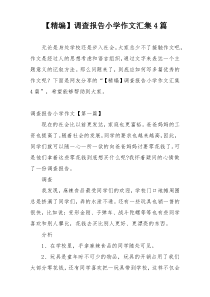 【精编】调查报告小学作文汇集4篇