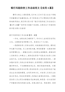 银行风险防控工作总结范文【实用4篇】