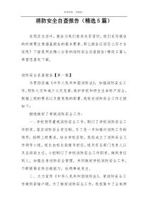 消防安全自查报告（精选5篇）